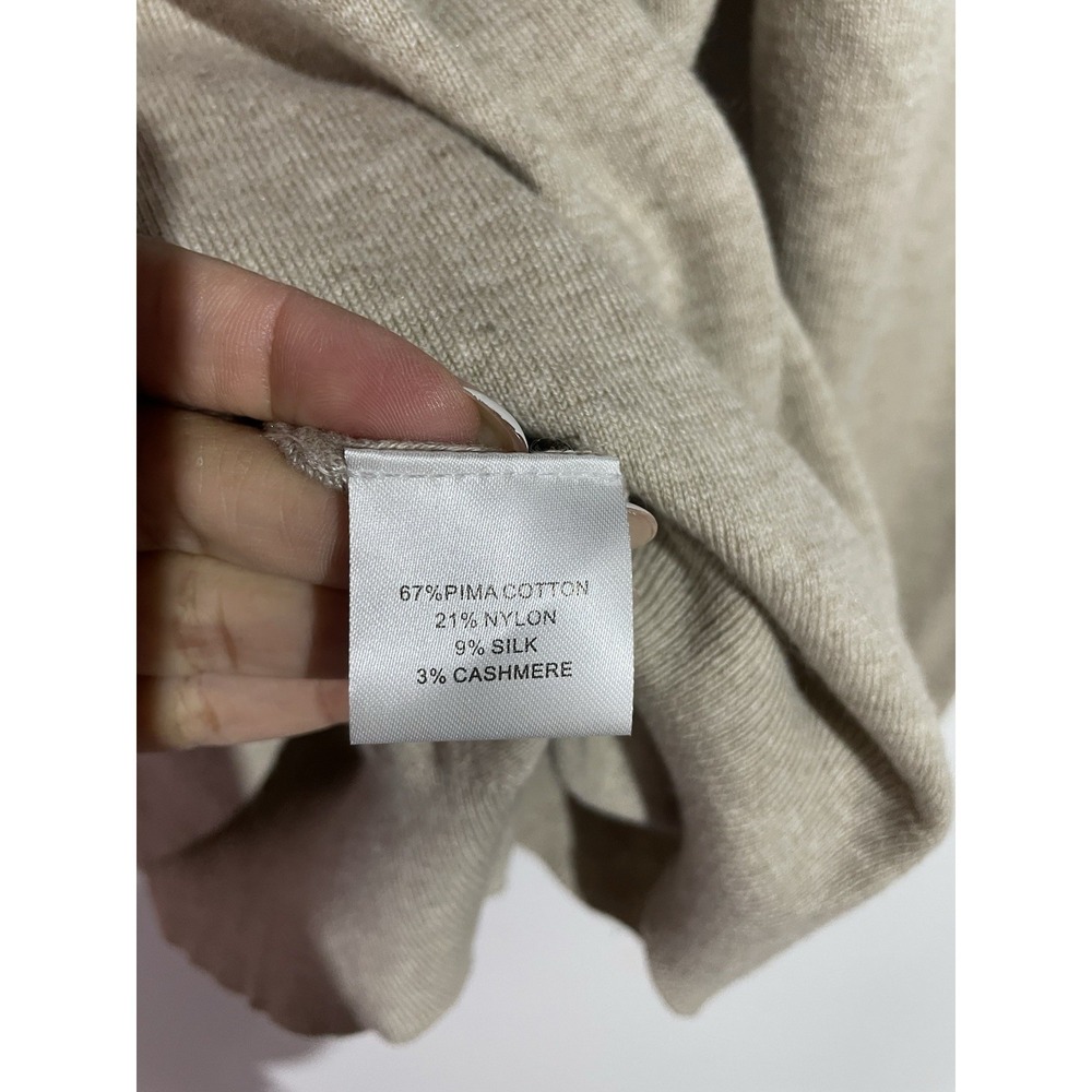 Peter Millar Sweater‎ Mens L Beige Pima Cotton Silk Cashmere Preppy Academia - Picture 5 of 9